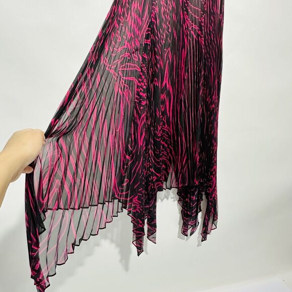 NWT Versace Runway Dress IT 40 US 4 Zebra Sheer Plissé Red Black $5,025 - Picture 9 of 14